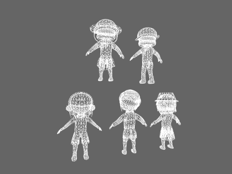 Low Poly 20 Casual Humanoids - Fantasy Characters Pack 3D Model