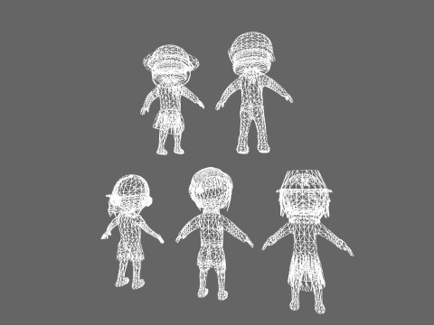 Low Poly 20 Casual Humanoids - Fantasy Characters Pack 3D Model