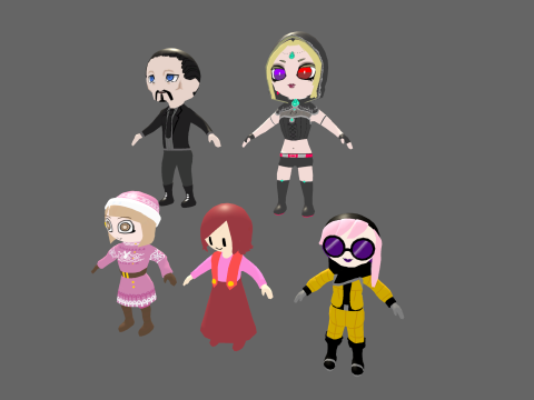Low Poly 20 Casual Humanoids - Fantasy Characters Pack 3D Model