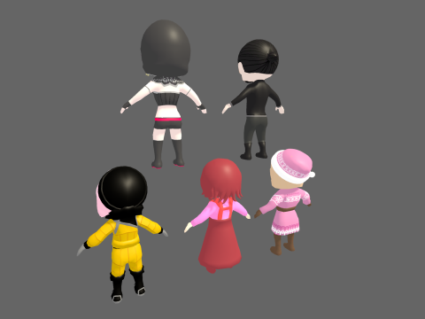 Low Poly 20 Casual Humanoids - Fantasy Characters Pack 3D Model