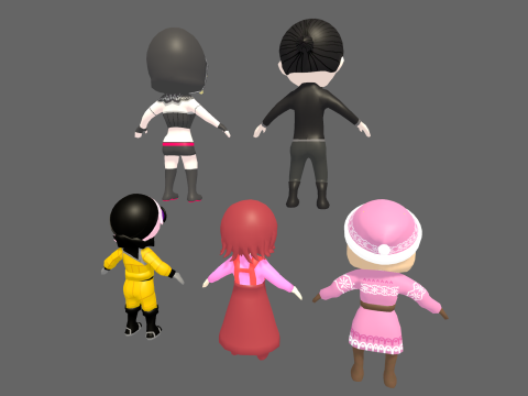 Low Poly 20 Casual Humanoids - Fantasy Characters Pack 3D Model