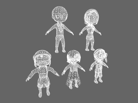Low Poly 20 Casual Humanoids - Fantasy Characters Pack 3D Model