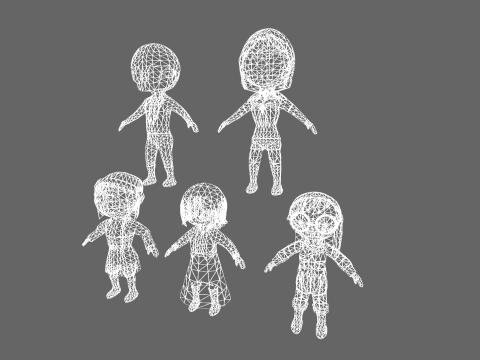 Low Poly 20 Casual Humanoids - Fantasy Characters Pack 3D Model