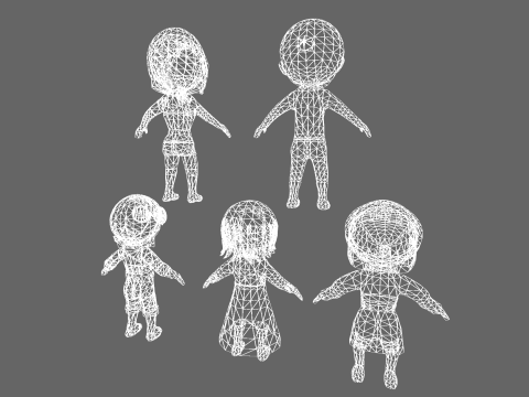 Low Poly 20 Casual Humanoids - Fantasy Characters Pack 3D Model