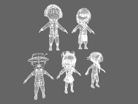 Low Poly 20 Casual Humanoids - Fantasy Characters Pack 3D Model