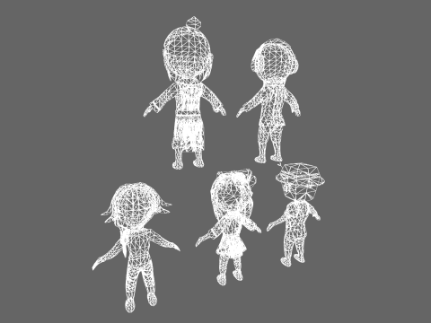 Low Poly 20 Casual Humanoids - Fantasy Characters Pack 3D Model
