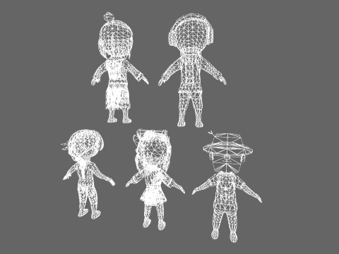 Low Poly 20 Casual Humanoids - Fantasy Characters Pack 3D Model