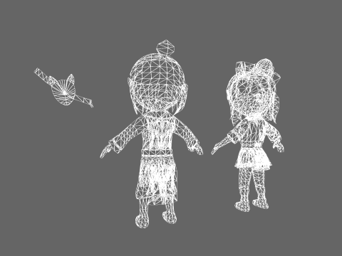Low Poly Asia Boy and Girl - Fantasy Characters Pack 3D 모델