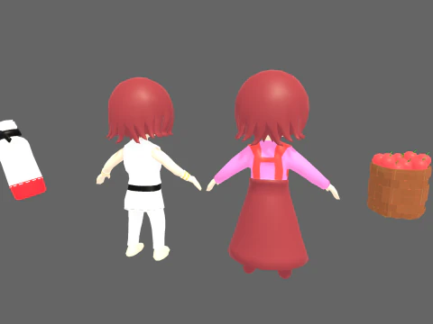Low Poly Casual Girl Karate - Fantasy Characters Pack 3D Model