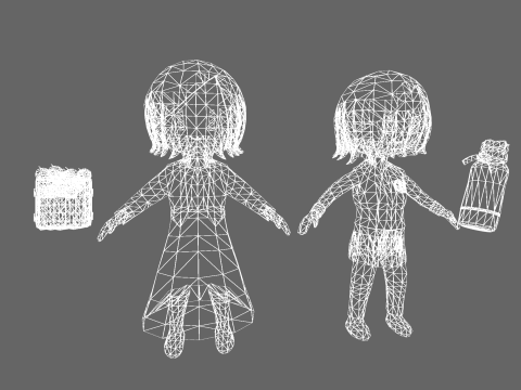Low Poly Casual Girl Karate - Fantasy Characters Pack 3D मॉडल
