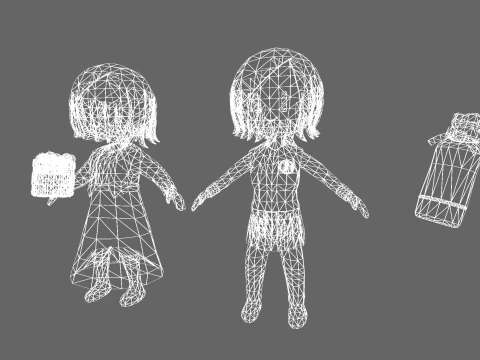 Low Poly Casual Girl Karate - Fantasy Characters Pack 3D Model