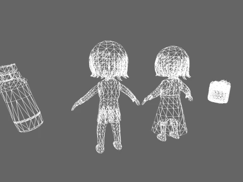 Low Poly Casual Girl Karate - Fantasy Characters Pack 3D Model