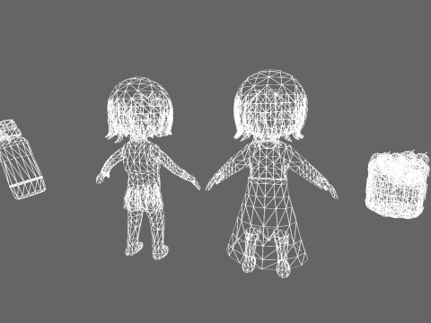 Low Poly Casual Girl Karate - Fantasy Characters Pack 3D मॉडल