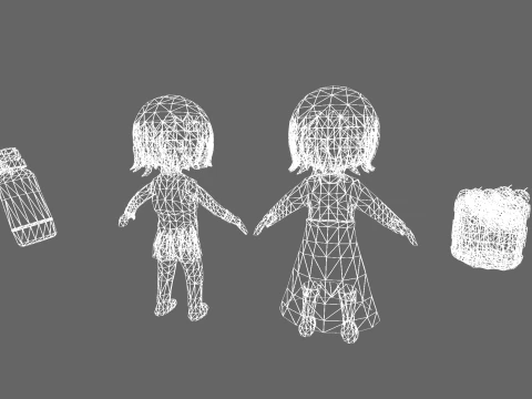 Low Poly Casual Girl Karate - Fantasy Characters Pack 3D Model