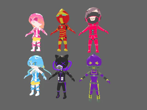 Low Poly 16 Heros - Fantasy Characters Pack 3D Model