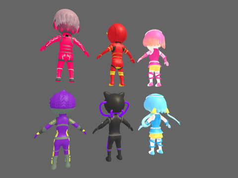 Low Poly 16 Heros - Fantasy Characters Pack 3D Модель