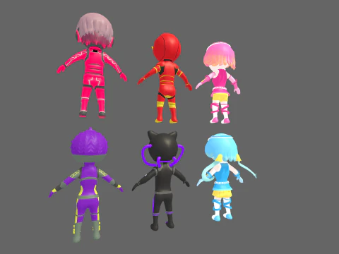 Low Poly 16 Heros - Fantasy Characters Pack 3D Model
