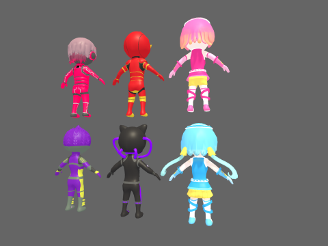 Low Poly 16 Heros - Fantasy Characters Pack 3D Модель