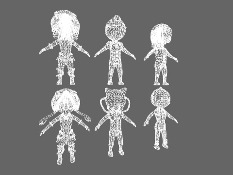 Low Poly 16 Heros - Fantasy Characters Pack 3D Model