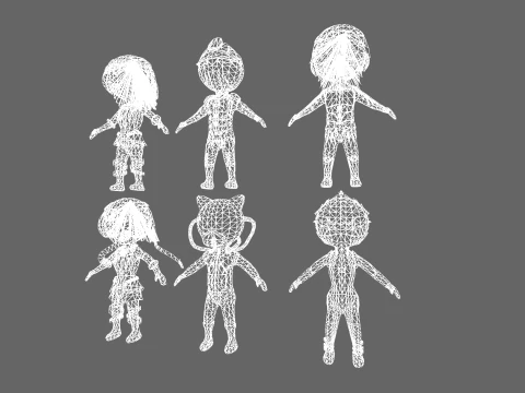 Low Poly 16 Heros - Fantasy Characters Pack 3D Model