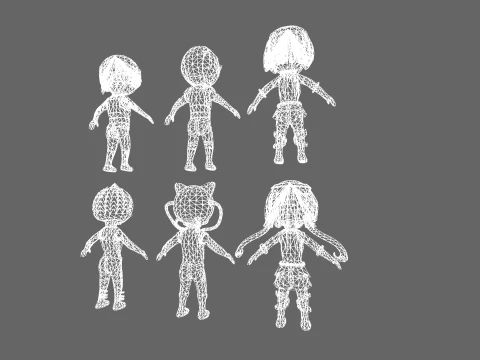 Low Poly 16 Heros - Fantasy Characters Pack 3D Model