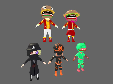 Low Poly 16 Heros - Fantasy Characters Pack 3D Model
