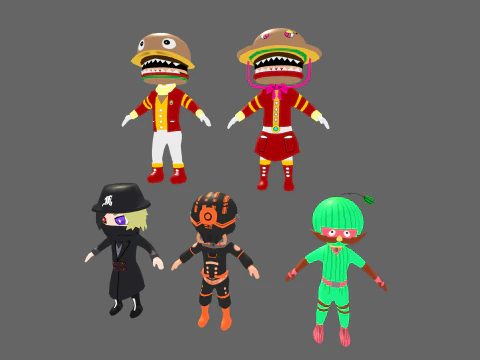 Low Poly 16 Heros - Fantasy Characters Pack 3D Model