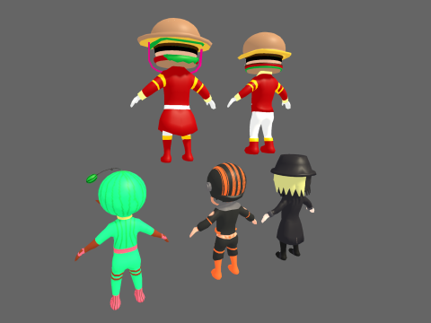 Low Poly 16 Heros - Fantasy Characters Pack 3D Модель