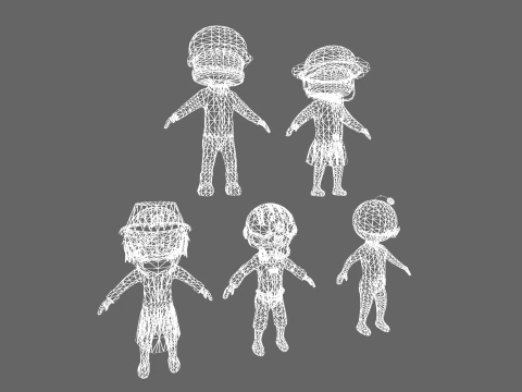 Low Poly 16 Heros - Fantasy Characters Pack 3D Model
