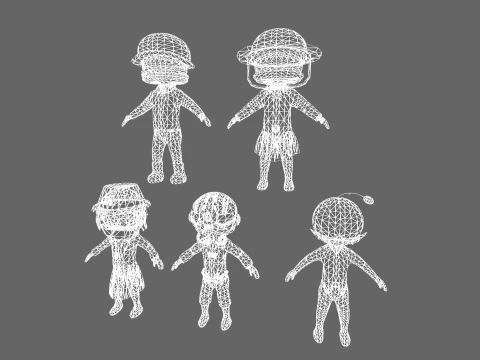 Low Poly 16 Heros - Fantasy Characters Pack 3D Model