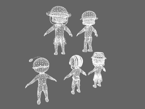 Low Poly 16 Heros - Fantasy Characters Pack 3D Модель