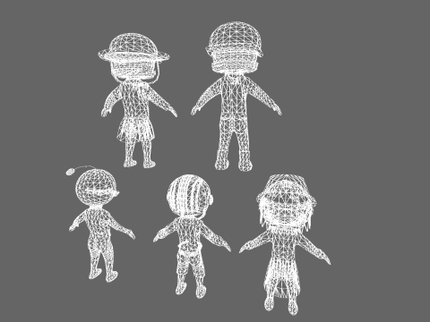 Low Poly 16 Heros - Fantasy Characters Pack 3D Модель