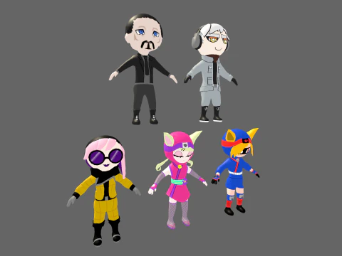 Low Poly 16 Heros - Fantasy Characters Pack 3D Model