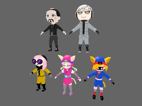 Low Poly 16 Heros - Fantasy Characters Pack 3D Model