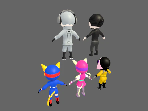 Low Poly 16 Heros - Fantasy Characters Pack 3D Model