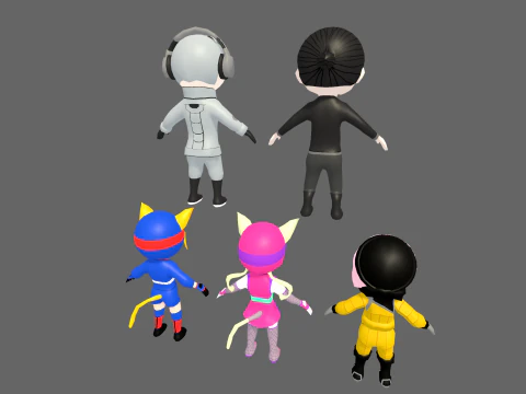 Low Poly 16 Heros - Fantasy Characters Pack 3D Model
