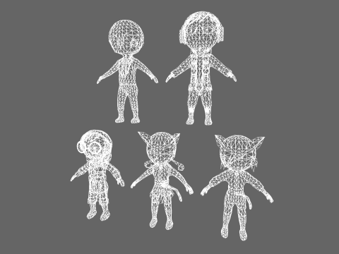 Low Poly 16 Heros - Fantasy Characters Pack 3D Модель