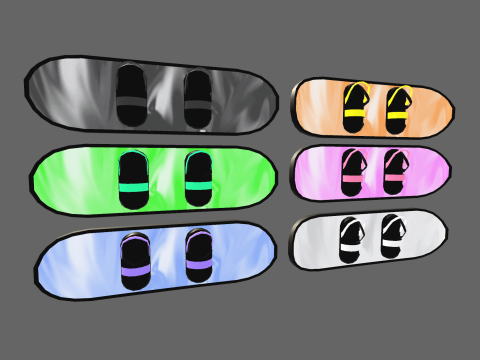Low Poly Casual Snow Board Modèle 3D