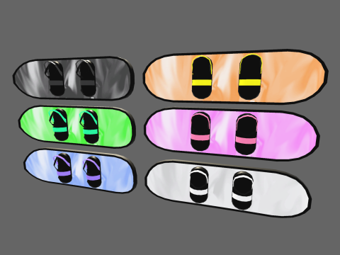 Low Poly Casual Snow Board Modèle 3D