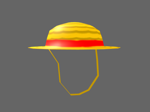 Low Poly Casual StrawHat Modelo 3D