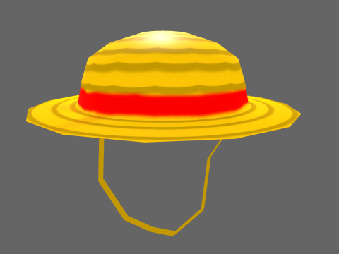Low Poly Casual StrawHat Modelo 3D