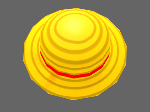 Low Poly Casual StrawHat Modelo 3D