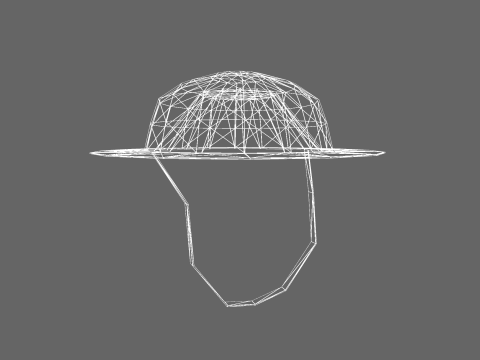 Low Poly Casual StrawHat Modelo 3D