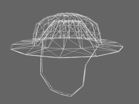 낮은 폴리 캐주얼 밀짚모자 3D 모델