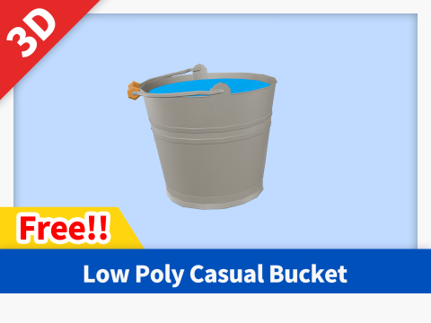 Low Poly Casual Bucket 3D Model