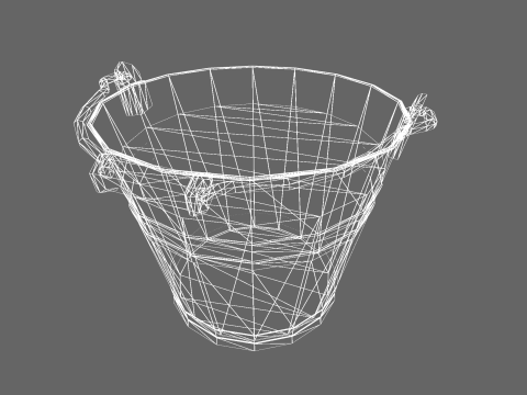 Low Poly Casual Bucket Modelo 3D