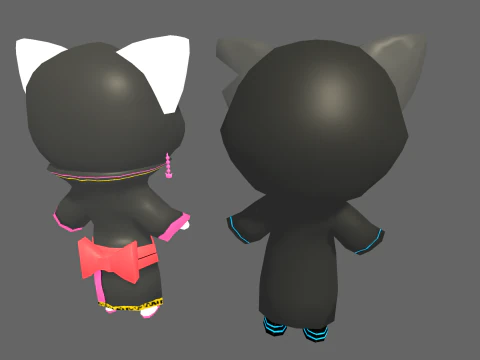 Low Poly Cool Cat - Fantasy Characters Pack 3D Model