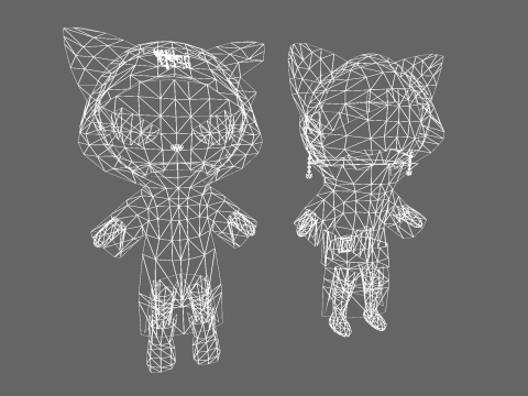 Low Poly Cool Cat - Fantasy Characters Pack Modello 3D