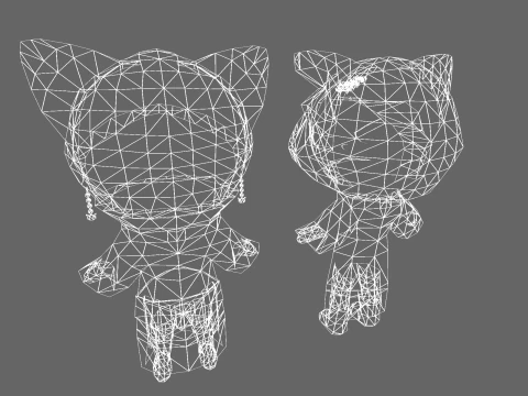Low Poly Cool Cat - Fantasy Characters Pack 3D Model