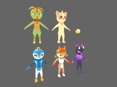 Low Poly Casual Monster Humanoid - Fantasy Characters Pack 3Dモデル